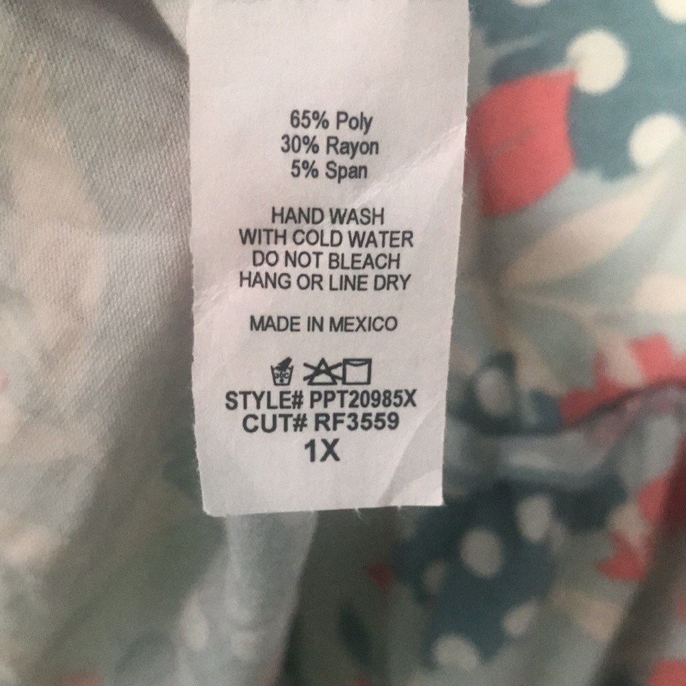 Perfect Peach Plus size floral print pull merrow tank top mint - Picture 11 of 11